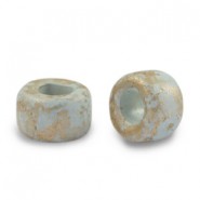 DQ Greek Ceramic beads 9mm Gold spot - Haze blue